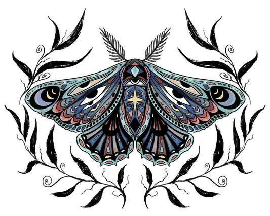 Malen nach Zahlen - Malen nach Zahlen - spirituelle Motte mit Augenmuster - by Pixie Cold