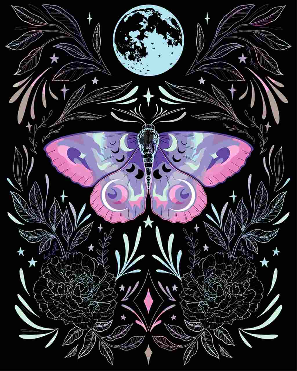 Malen nach Zahlen - Malen nach Zahlen - violette Motte - by Pixie Cold