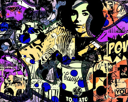 Malen nach Zahlen - Malen nach Zahlen - Blaue Punkte-POP ART - by zamart