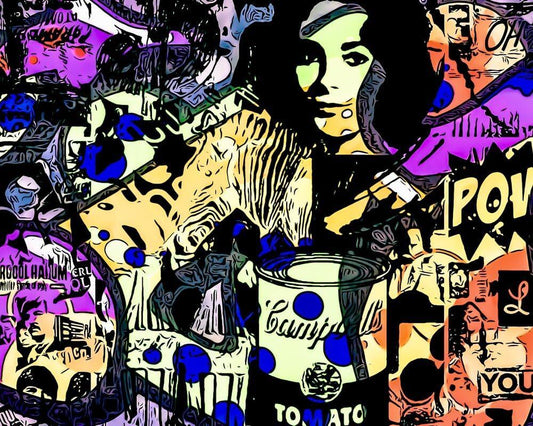 Malen nach Zahlen - Malen nach Zahlen - Blaue Punkte-POP ART - by zamart