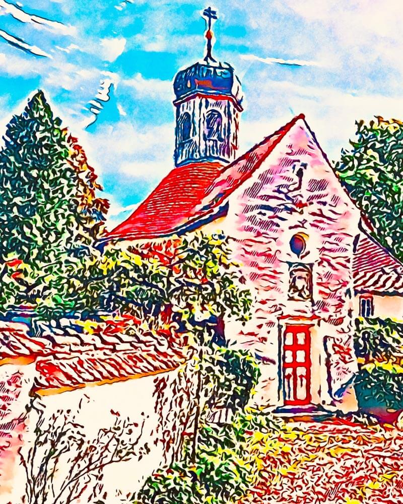 Malen nach Zahlen - Malen nach Zahlen - Kirche in Süddeutschland - by zamart