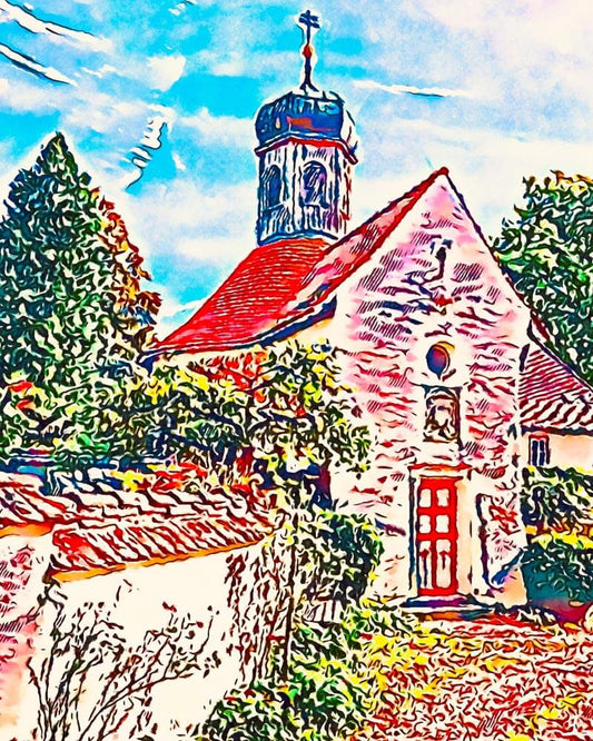 Malen nach Zahlen - Malen nach Zahlen - Kirche in Süddeutschland - by zamart