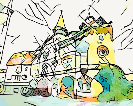Malen nach Zahlen - Malen nach Zahlen - Kandinsky trifft Gotha, Motiv 1 - by zamart