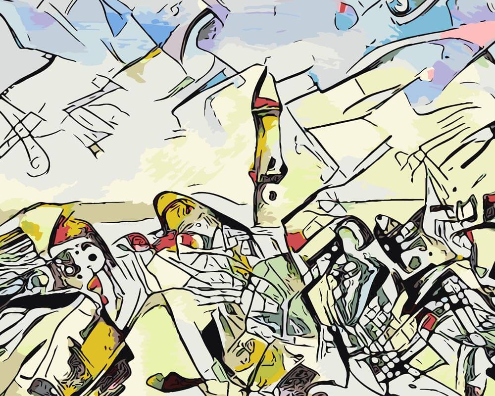 Malen nach Zahlen - Malen nach Zahlen - Kandinsky trifft.. Warnemünde-Leuchtturm - by zamart