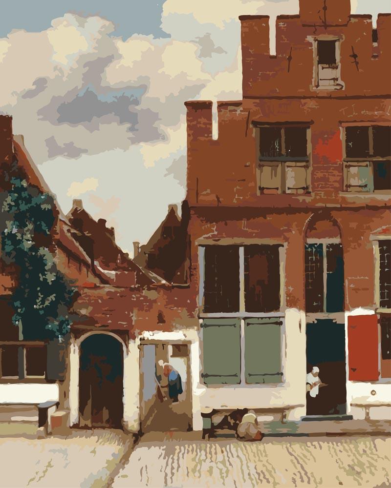 Malen nach Zahlen - Malen nach Zahlen - Die kleine Straße - Johannes Vermeer
