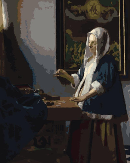 Malen nach Zahlen - Malen nach Zahlen - Frau mit Waage - Johannes Vermeer