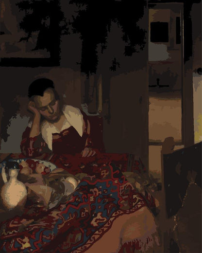 Malen nach Zahlen - Malen nach Zahlen - Schlafendes Mädchen - Johannes Vermeer