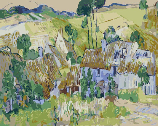 Malen nach Zahlen - Malen nach Zahlen - Bauernhöfe bei Auvers - Vincent van Gogh