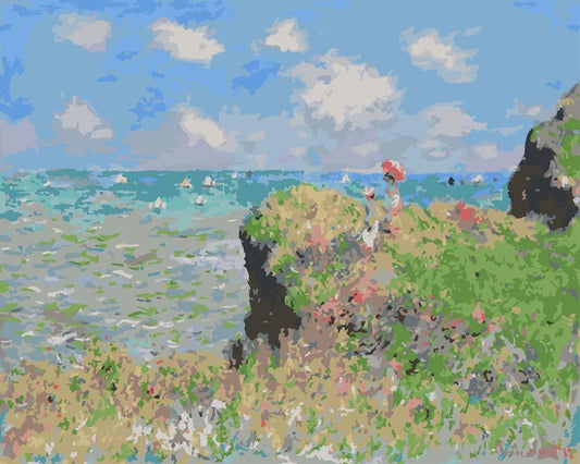 Malen nach Zahlen - Malen nach Zahlen - Der Klippenweg bei Pourville - Claude Monet