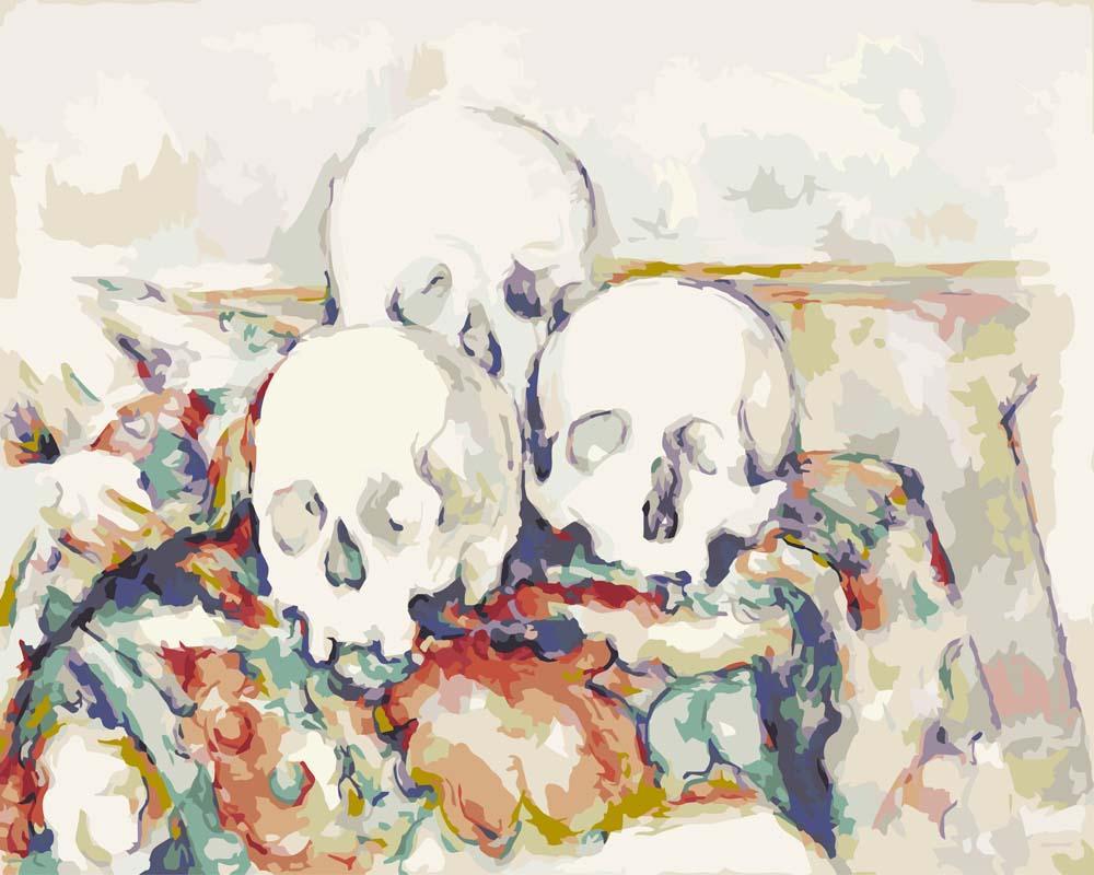 Malen nach Zahlen - Malen nach Zahlen - Die drei Totenköpfe - Paul Cezanne
