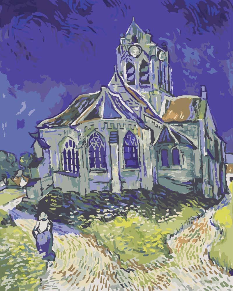 Malen nach Zahlen - Malen nach Zahlen - Die Kirche von Auvers - Vincent van Gogh