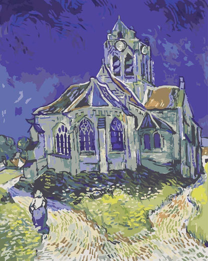 Malen nach Zahlen - Malen nach Zahlen - Die Kirche von Auvers - Vincent van Gogh