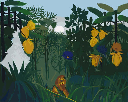 Malen nach Zahlen - Malen nach Zahlen - Die Mahlzeit des Löwen von Henri Rousseau