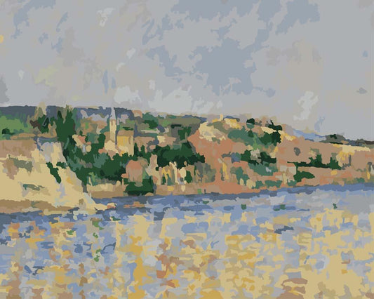 Malen nach Zahlen - Malen nach Zahlen - Dorf am Wasserrand - Paul Cezanne