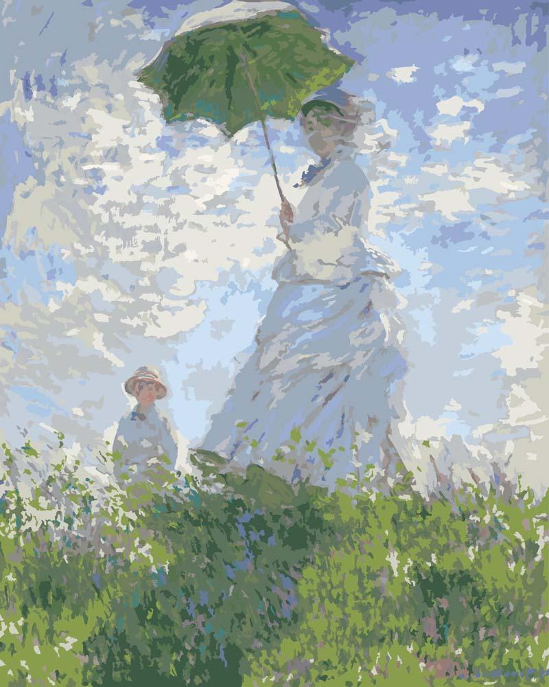 Malen nach Zahlen - Malen nach Zahlen - Frau mit Sonnenschirm (Madame Monet und ihr Sohn) - Claude Monet