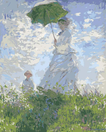 Malen nach Zahlen - Malen nach Zahlen - Frau mit Sonnenschirm (Madame Monet und ihr Sohn) - Claude Monet