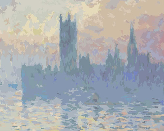 Malen nach Zahlen - Malen nach Zahlen - Houses of Parliament, Sonnenuntergang - Claude Monet