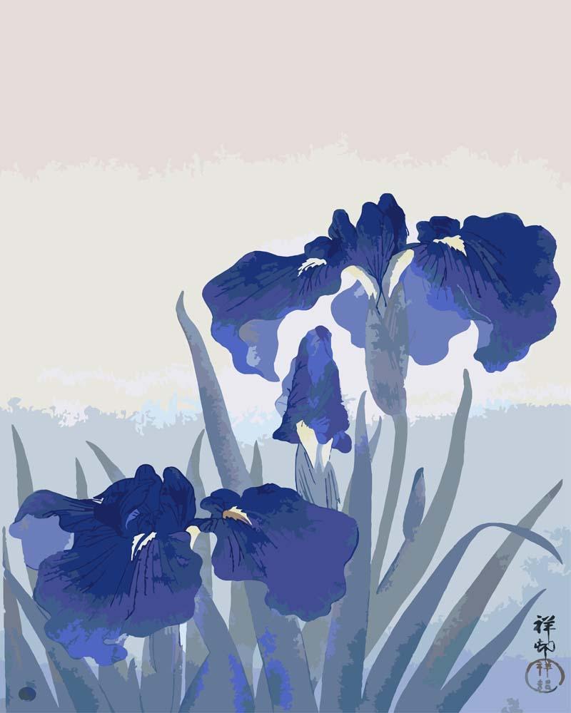 Malen nach Zahlen - Malen nach Zahlen - Iris flowers (1925 - 1936) by Ohara Koson