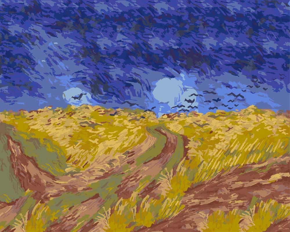 Malen nach Zahlen - Malen nach Zahlen - Krähen über Weizenfeld - Vincent van Gogh