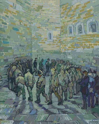 Malen nach Zahlen - Malen nach Zahlen - Runde der Gefangenen - Vincent van Gogh