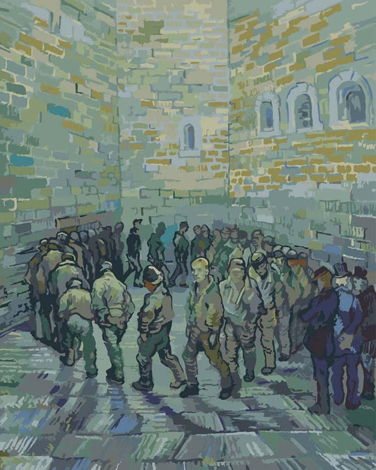 Malen nach Zahlen - Malen nach Zahlen - Runde der Gefangenen - Vincent van Gogh