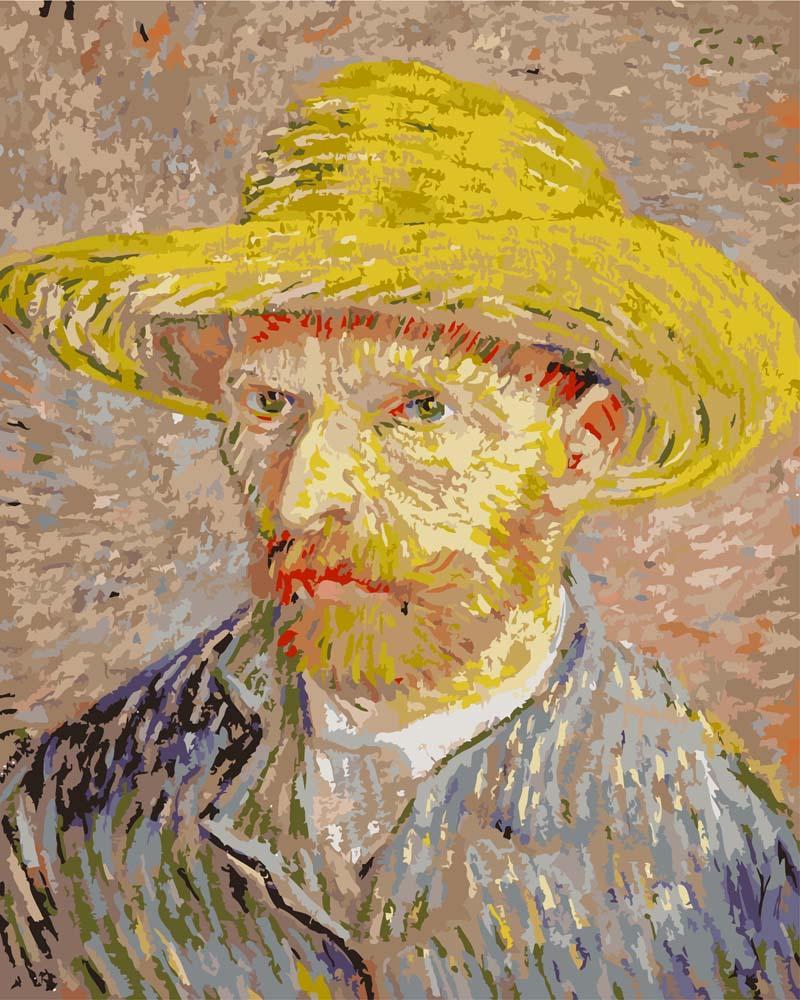 Malen nach Zahlen - Malen nach Zahlen - Selbstbildnis mit Strohhut - Vincent van Gogh