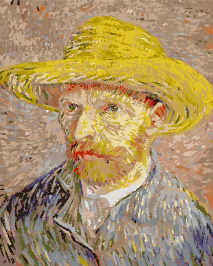 Malen nach Zahlen - Malen nach Zahlen - Selbstbildnis mit Strohhut - Vincent van Gogh