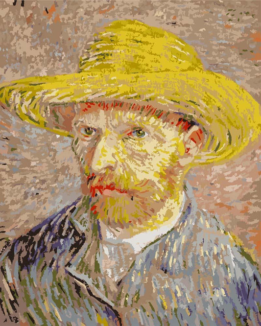 Malen nach Zahlen - Malen nach Zahlen - Selbstbildnis mit Strohhut - Vincent van Gogh