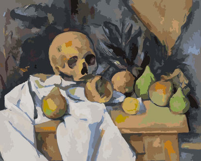 Malen nach Zahlen - Malen nach Zahlen - Stillleben mit Totenkopf - Paul Cezanne