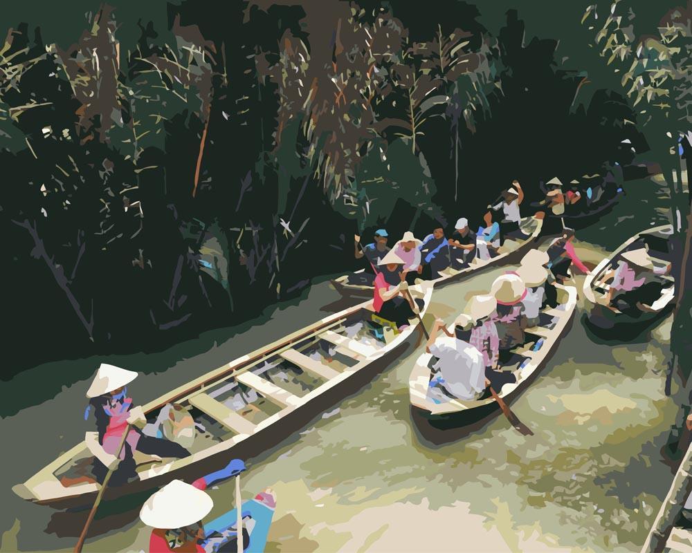 Malen nach Zahlen - Malen nach Zahlen - Mekong Fluss Vietnam