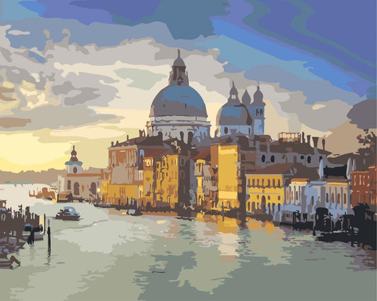 Malen nach Zahlen - Malen nach Zahlen - Venedig großer Kanal bei Sonnenaufgang - Italien