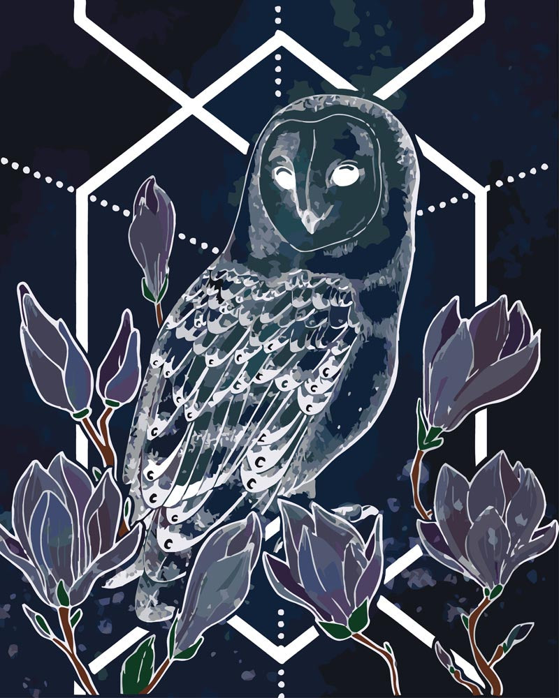 Malen nach Zahlen - Malen nach Zahlen - Eule - Mystery-Serie - by Anneke Schipper