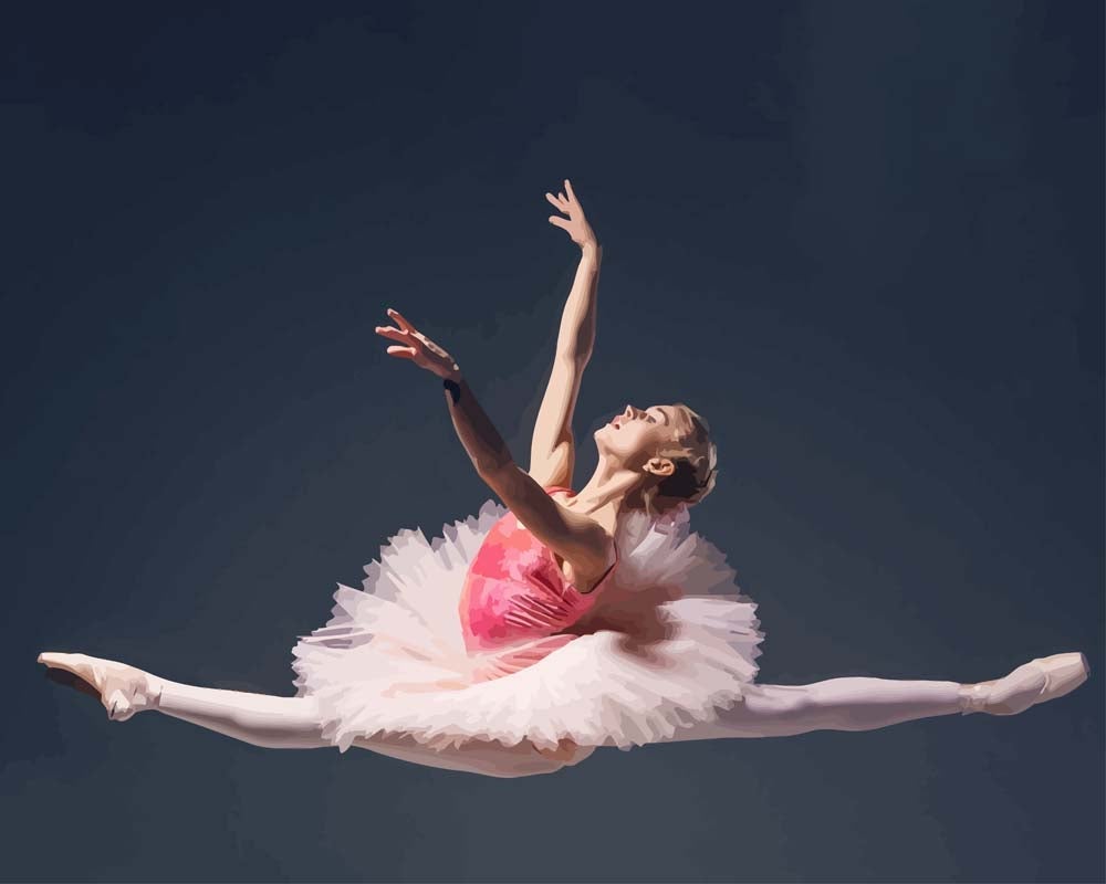 Malen nach Zahlen - Malen nach Zahlen - Ballerina am Springen
