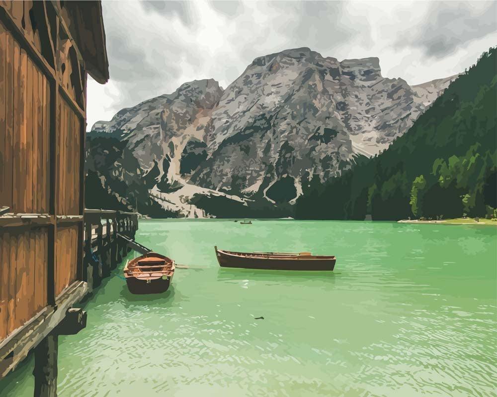 Malen nach Zahlen - Malen nach Zahlen - Bergsee in den Dolomiten
