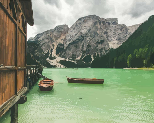 Malen nach Zahlen - Malen nach Zahlen - Bergsee in den Dolomiten