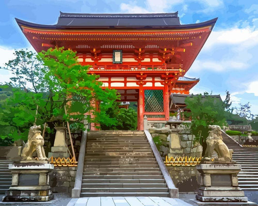 Malen nach Zahlen - Malen nach Zahlen - Japan - Kiyomizu-dera Tempel