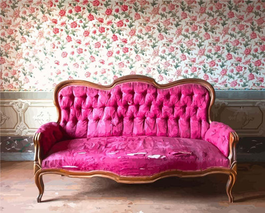 Malen nach Zahlen - Malen nach Zahlen - Pinkes Sofa