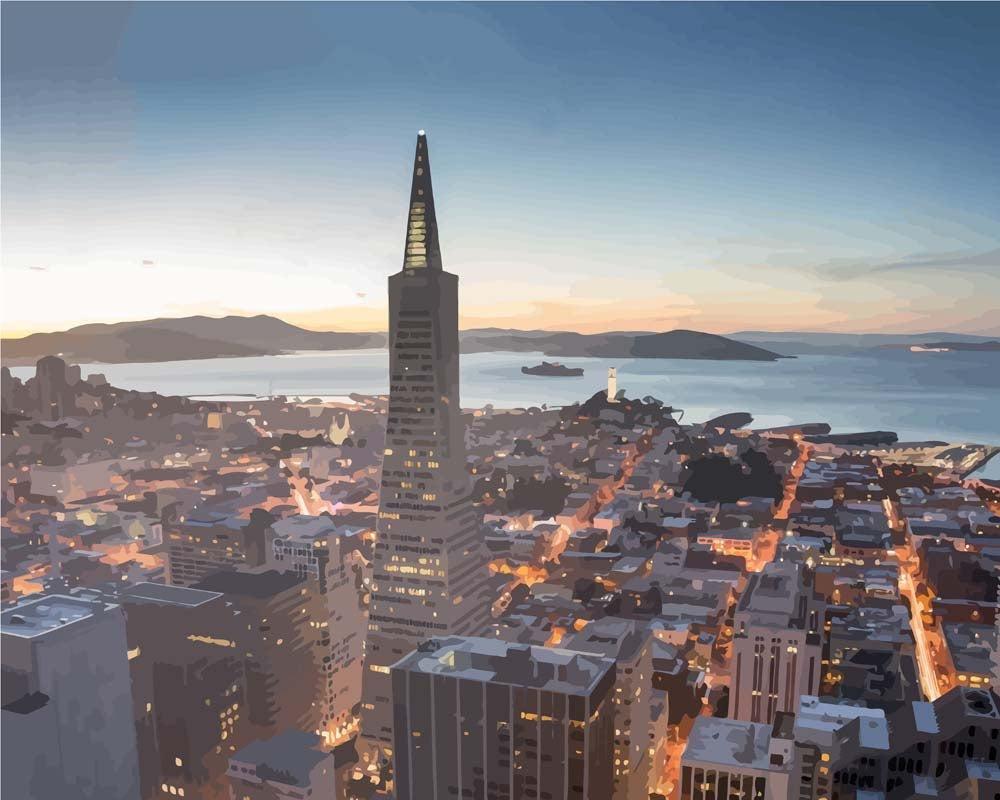 Malen nach Zahlen - Malen nach Zahlen - San Francisco bei Dämmerung
