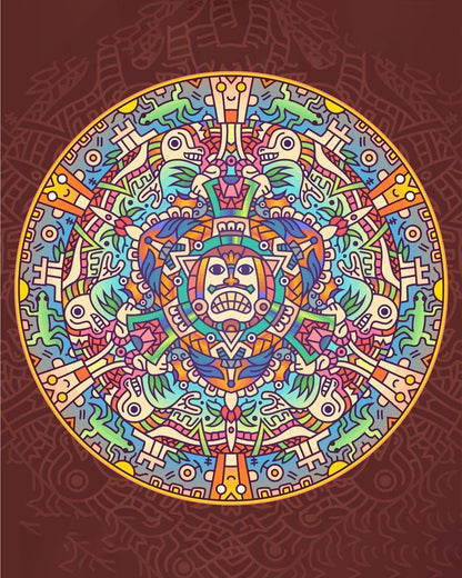 Malen nach Zahlen - Malen nach Zahlen - Mandala - Aztekischer Farbverlauf