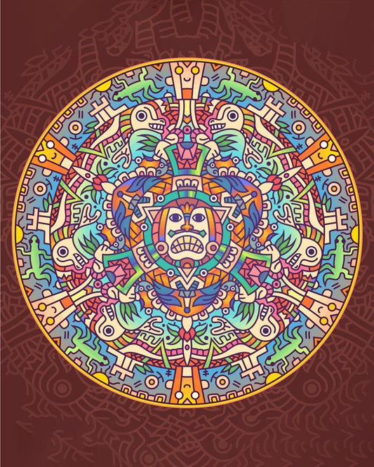 Malen nach Zahlen - Malen nach Zahlen - Mandala - Aztekischer Farbverlauf