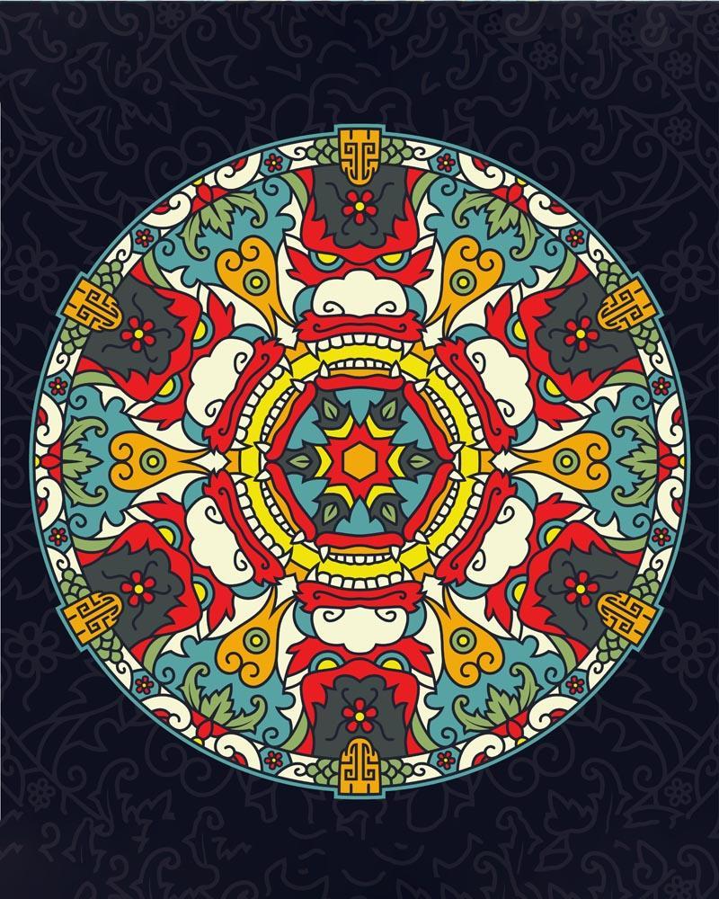 Malen nach Zahlen - Malen nach Zahlen - Mandala - Chinesische Farben