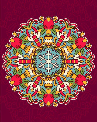 Malen nach Zahlen - Malen nach Zahlen - Mandala - Weihnachtsfarben