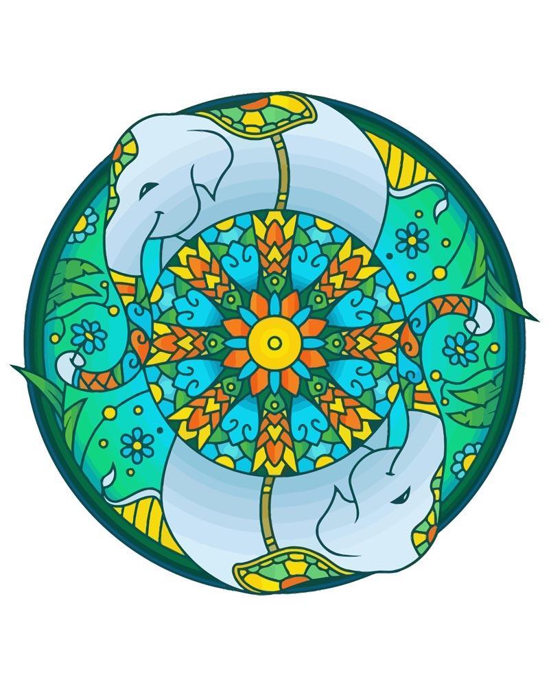 Malen nach Zahlen - Malen nach Zahlen - Mandala - Elefant
