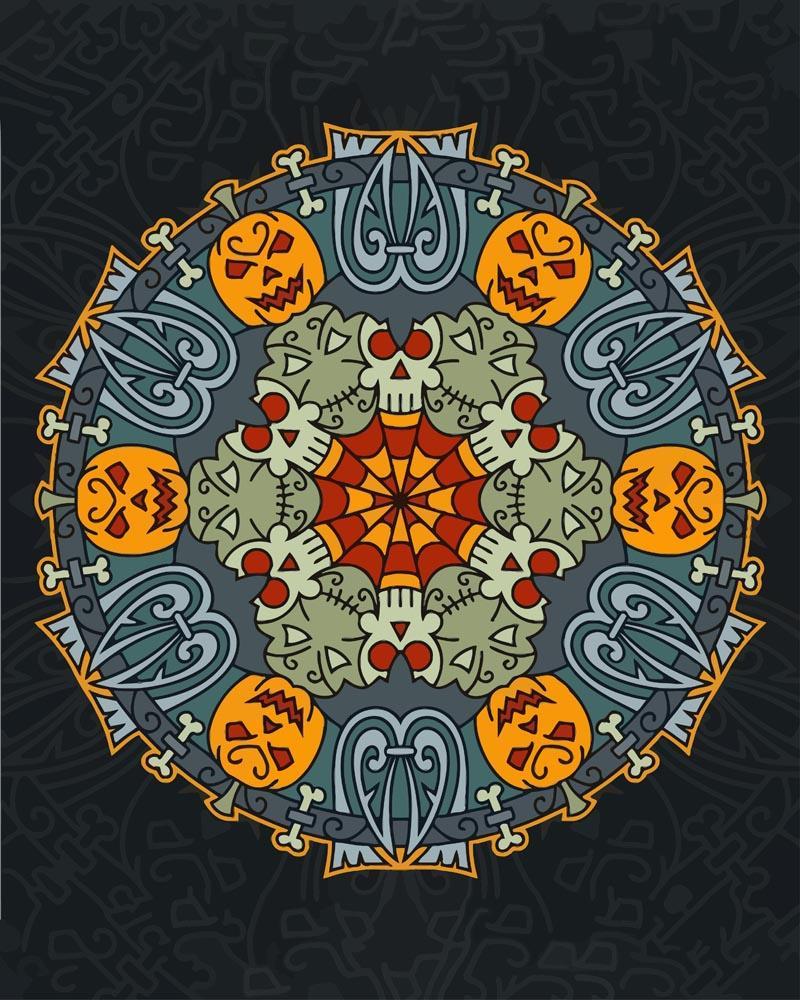 Malen nach Zahlen - Malen nach Zahlen - Mandala - Halloweenfarben