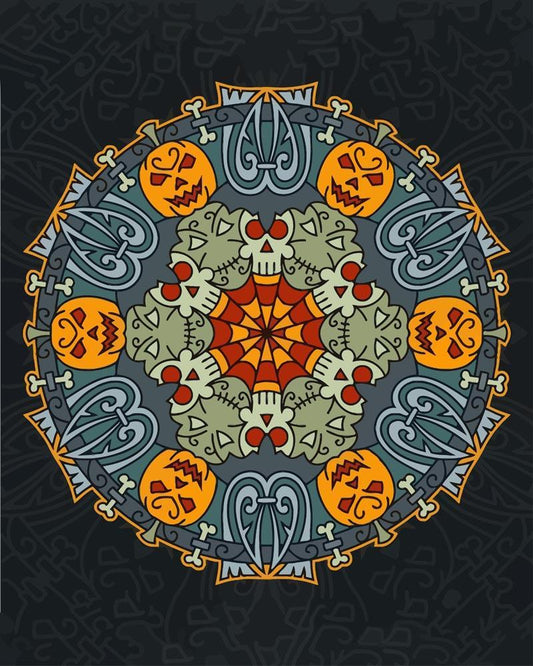 Malen nach Zahlen - Malen nach Zahlen - Mandala - Halloweenfarben