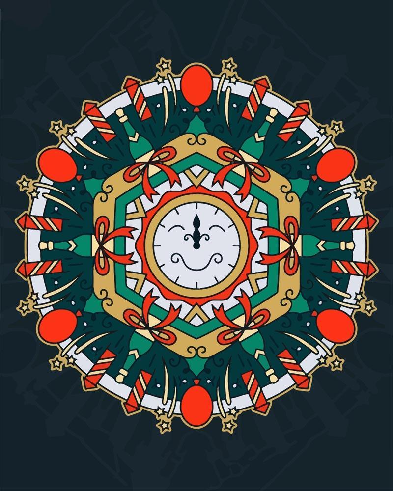Malen nach Zahlen - Malen nach Zahlen - Mandala - Neujahrsfarbe