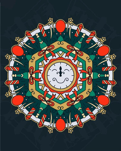 Malen nach Zahlen - Malen nach Zahlen - Mandala - Neujahrsfarbe