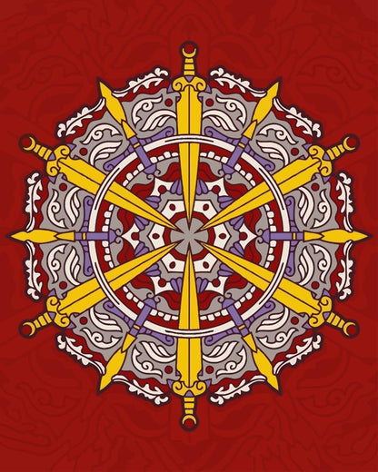 Malen nach Zahlen - Malen nach Zahlen - Mandala - Römische Farben