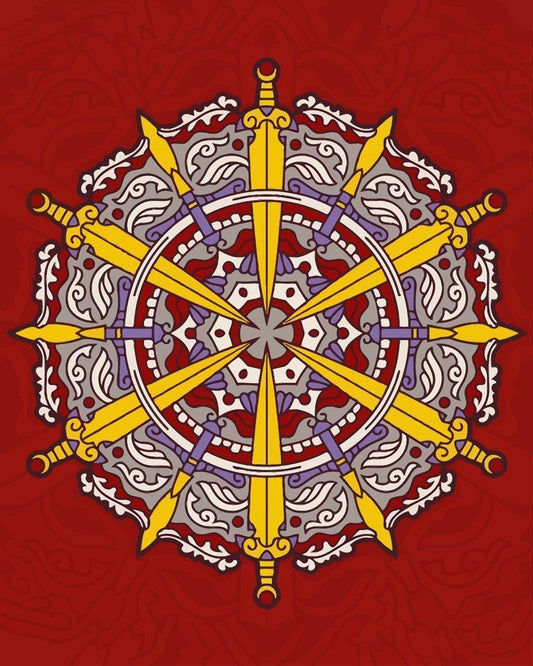 Malen nach Zahlen - Malen nach Zahlen - Mandala - Römische Farben