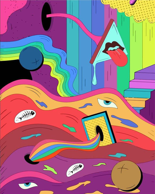 Malen nach Zahlen - Malen nach Zahlen - Psychedelischer Hintergrund - 2